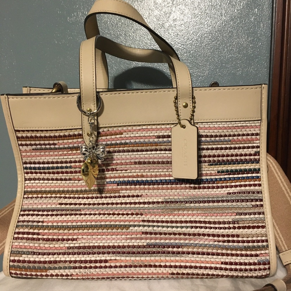 Coach Upwoven Leather Field Tote Bag 30